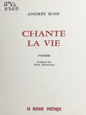 cover image of Chante la vie